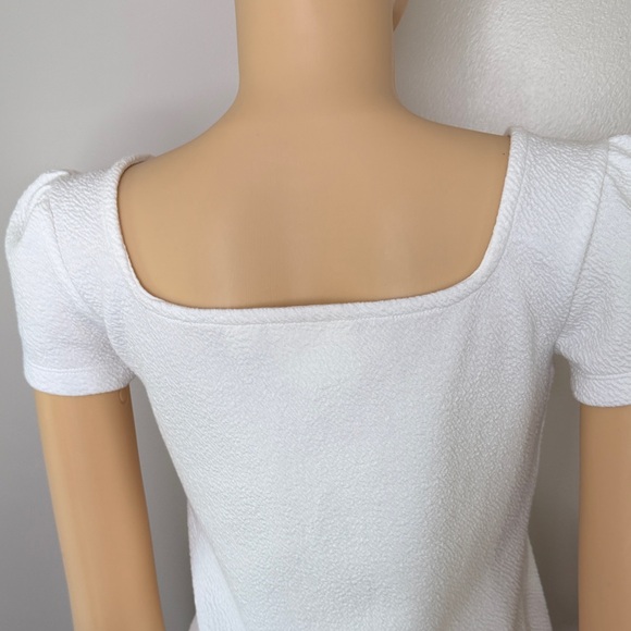 Maeve by Anthropologie White Textured Square Neck Top, New With Tags,White Knit - Picture 7 of 16
